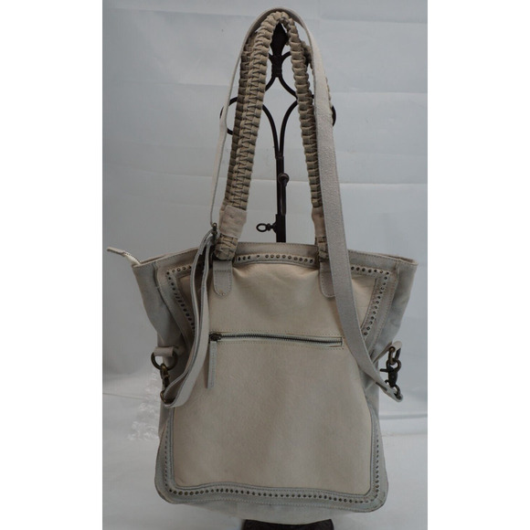 Free People Faye Distressed Tote Bag Leather And Suede - Picture 1 of 11